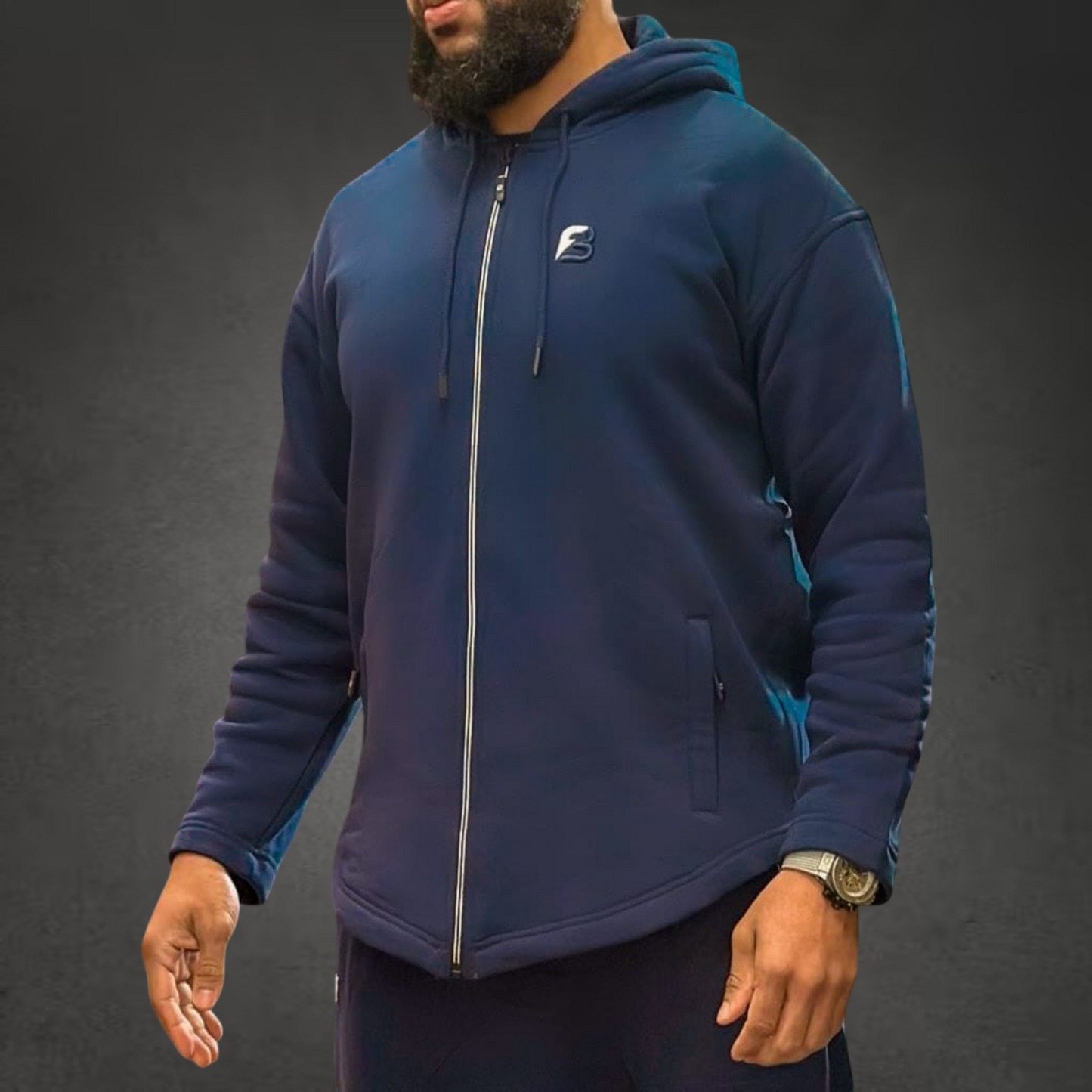 Ensemble Jogging Z3 100% coton zippé - Bleu